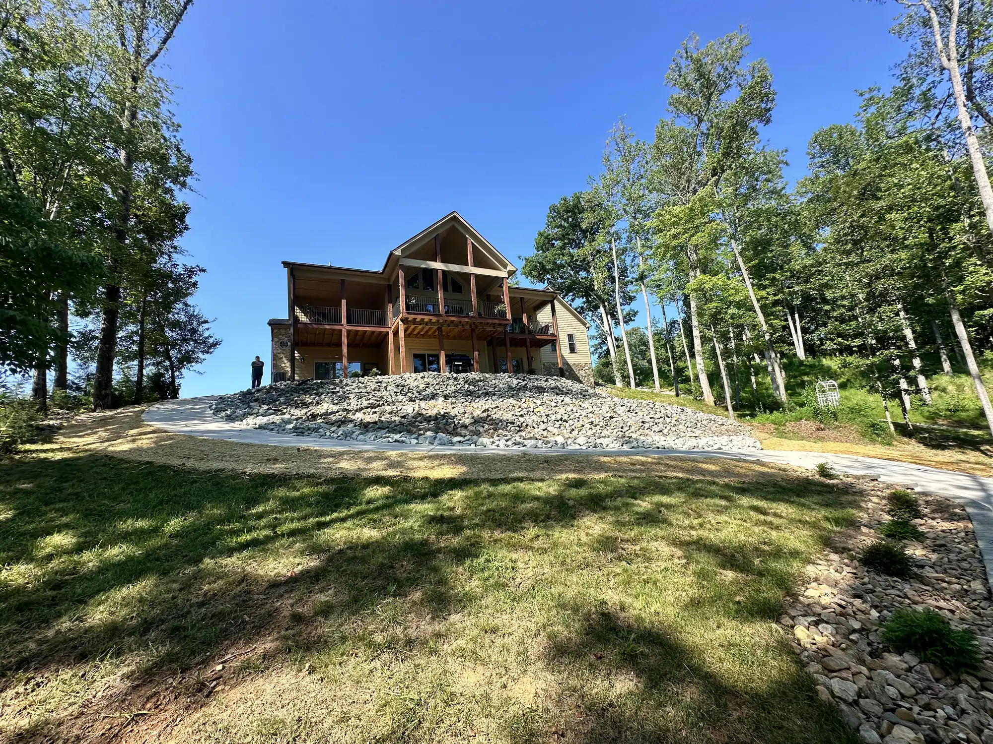 Riprap shoreline protection installation at Smith Mountain Lake property